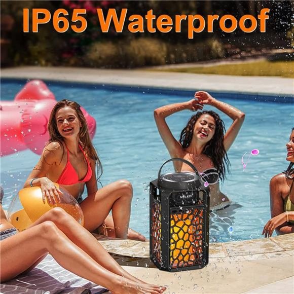 Outdoor Bluetooth 5.1 Speakers LED Flame Speakers 10W TWS Tiki Torch Lantern - Picture 6 of 6